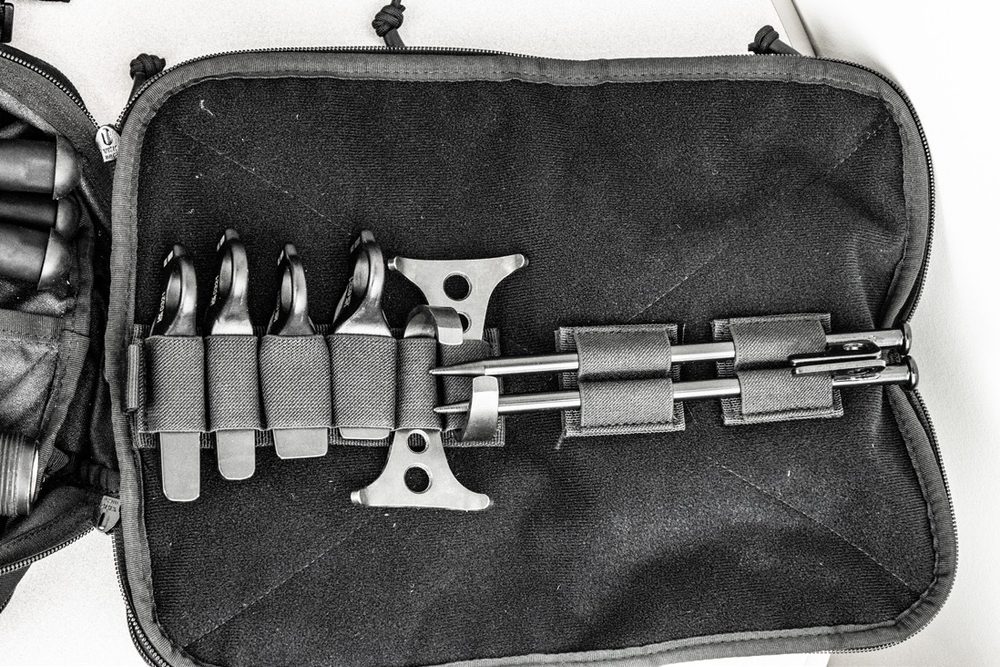 Hook and line kit laid out in its pouch